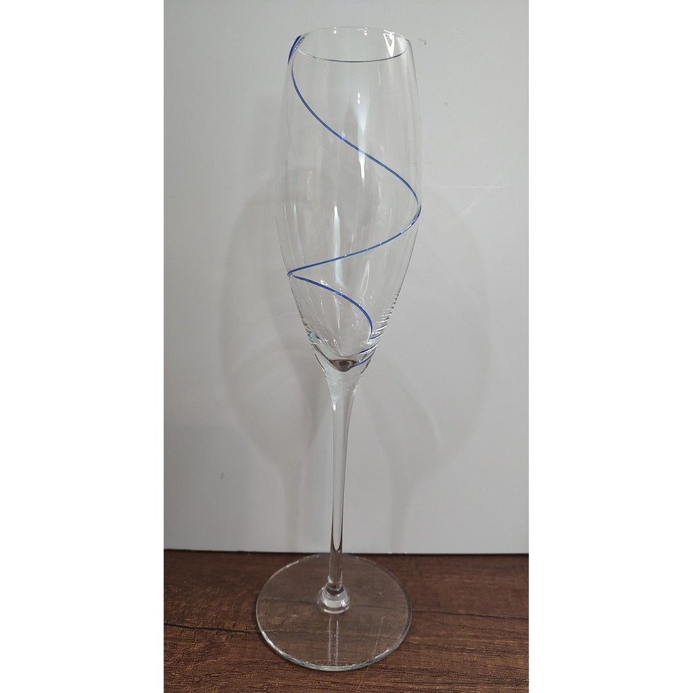LINE BLUE by Colony Glass Flute Champagne 10" tall Replacement